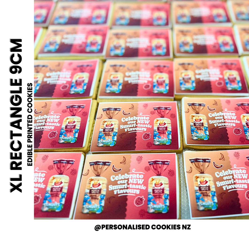 XL 9cm Rectangle BOX50 – Personalised Cookies NZ